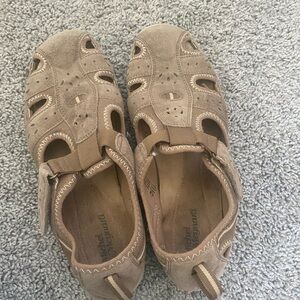 Leather upper brown shoe for women size 9.5 color than